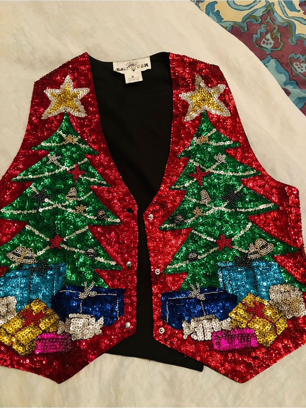 Vintage Bali Gem Holiday Vest